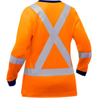 Bisley&reg; Women's X-Back Long Sleeve Shirt, Poly-Cotton, Small, High Visibility Orange Groupe Generik