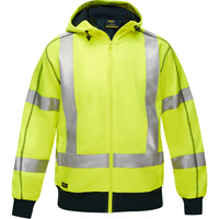 Bisley&reg; X-Back Full Zip Hooded Sweatshirt with Sherpa Lining, Small, High Visibility Lime-Yellow Groupe Generik