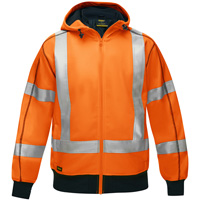 Bisley&reg; X-Back Full Zip Hooded Sweatshirt with Sherpa Lining, Small, High Visibility Orange Groupe Generik