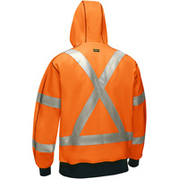 Bisley&reg; X-Back Full Zip Hooded Sweatshirt with Sherpa Lining, Small, High Visibility Orange Groupe Generik
