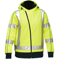 Bisley&reg; X-Back Women's Contoured Full Zip Hooded Sweatshirt with Sherpa Lining, Small, High Visibility Lime-Yellow Groupe Generik