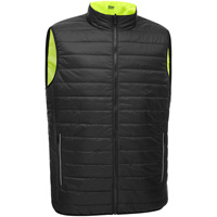 Veste bouffante r&eacute;versible avec X au dos Bisley, Jaune lime haute visibilit&eacute;, Petit, Polyester Groupe Generik