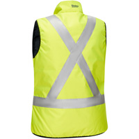 Veste bouffante, enveloppante et r&eacute;versible avec X au dos Bisley pour femmes, Jaune lime haute visibilit&eacute;, Petit, Polyester Groupe Generik