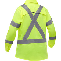 Bisley&reg; X-Back Women's Long Sleeve Work Shirt with X-Airflow, Poly-Cotton, Small, High Visibility Lime-Yellow Groupe Generik