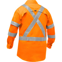 Bisley&reg; X-Back Women's Long Sleeve Work Shirt with X-Airflow, Poly-Cotton, Small, High Visibility Orange Groupe Generik