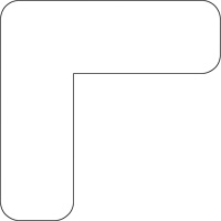 Floor Marking Shapes, L, 7" L x 3.5" W, White, Vinyl Groupe Generik
