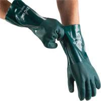 Gants verts &agrave; double enduit, 14" lo, PVC, Doublure en Jersey de coton, 70 mils Groupe Generik