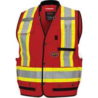 6678 High-Visibility Antimicrobial Mesh-Back Surveyor Vest, Red, Small, Polyester Groupe Generik