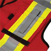 6678 High-Visibility Antimicrobial Mesh-Back Surveyor Vest, Red, Small, Polyester Groupe Generik