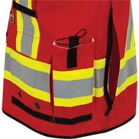 6678 High-Visibility Antimicrobial Mesh-Back Surveyor Vest, Red, Small, Polyester Groupe Generik