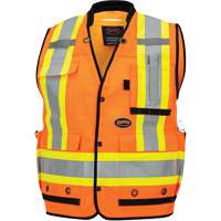 6680 High-Visibility Antimicrobial Mesh-Back Surveyor Vest, High Visibility Orange, Small, Polyester Groupe Generik