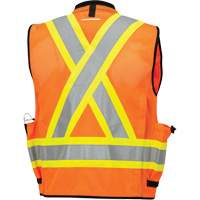 6680 High-Visibility Antimicrobial Mesh-Back Surveyor Vest, High Visibility Orange, Small, Polyester Groupe Generik