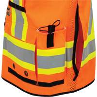 6680 High-Visibility Antimicrobial Mesh-Back Surveyor Vest, High Visibility Orange, Small, Polyester Groupe Generik