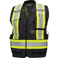 6679 High-Visibility Antimicrobial Mesh-Back Surveyor Vest, Black, Small, Polyester Groupe Generik
