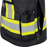 6679 High-Visibility Antimicrobial Mesh-Back Surveyor Vest, Black, Small, Polyester Groupe Generik