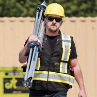 6679 High-Visibility Antimicrobial Mesh-Back Surveyor Vest, Black, Small, Polyester Groupe Generik
