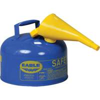 Safety Can for Kerosene with Funnel, Type I, Galvanized Steel, 2.5 US gal., Blue, FM Approved/UL/ULC Listed Groupe Generik