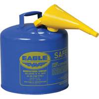 Safety Can for Kerosene with Funnel, Type I, Galvanized Steel, 5 US gal., Blue, FM Approved/UL/ULC Listed Groupe Generik
