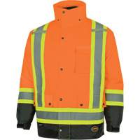 Parka de s&eacute;curit&eacute; d'hiver imperm&eacute;able 7-en-1 5056 Pioneer Yukon, Polyester, Noir/Orange haute visibilit&eacute;, T-petit Groupe Generik