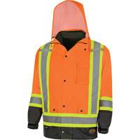 Parka de s&eacute;curit&eacute; d'hiver imperm&eacute;able 7-en-1 5056 Pioneer Yukon, Polyester, Noir/Orange haute visibilit&eacute;, T-petit Groupe Generik