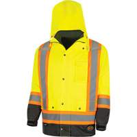 Parka de s&eacute;curit&eacute; d'hiver imperm&eacute;able 7-en-1 5057 Pioneer Yukon, Polyester, Noir/Jaune lime haute visibilit&eacute;, T-petit Groupe Generik