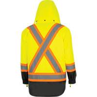 Parka de s&eacute;curit&eacute; d'hiver imperm&eacute;able 7-en-1 5057 Pioneer Yukon, Polyester, Noir/Jaune lime haute visibilit&eacute;, T-petit Groupe Generik
