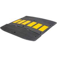 Speed Hump with End Caps, Rubber, 2' L x 36" W x 1-1/4" H Groupe Generik