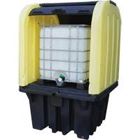 Palette anti-d&eacute;versement jaune &agrave; couvercle rigide roulant, 65" lo x 65" la x 101" h, Capacit&eacute; de charge 5000 lb Groupe Generik