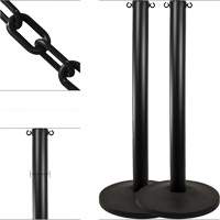 Industrial Stanchion Kit with Plastic Chain, 37" High, Black Groupe Generik