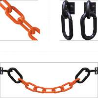 Magnetic Chain Barrier Warehouse Kit, Orange, 2" Link, 15' Length Groupe Generik