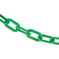 Plastic Barrier Chain, Green, 2" Link, 100' Length Groupe Generik