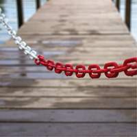 Bicolour Plastic Barrier Chain, Green/White, 2" Link, 500' Length Groupe Generik