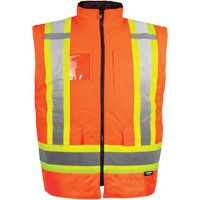 Manteau haute visibilit&eacute; 7-en-1, Polyester, Orange haute visibilit&eacute;, T-petit Groupe Generik