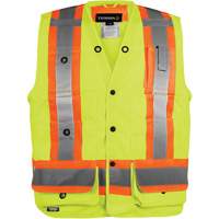 Veste haute visibilit&eacute; pour arpenteur, Orange haute visibilit&eacute;, Petit, Polyester Groupe Generik