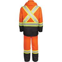 Ensemble de pluie haute visibilit&eacute; en tissu 150 deniers, Polyester, Petit, Orange haute visibilit&eacute; Groupe Generik