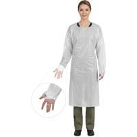 CoverMe Gown with Thumbholes, One Size, White, Polyethylene Groupe Generik