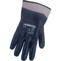 Horizon&reg; Navy Gloves with Pasted Cuffs, Medium, Nitrile Coating, Jersey/Cotton Shell Groupe Generik