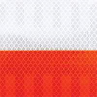 High Intensity Grade Flexible Work Zone Sheeting 382VHIP, 5" W x 150' L, Orange and White Groupe Generik