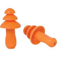 Bouchons d'oreilles r&eacute;utilisable &agrave; triple bride en TPR orange SEALTEC TipGrip, Sans cordon, Vrac - Boîte, 26 dB dB NRR, Taille unique Groupe Generik