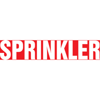 "Sprinkler" Pipe Marker, Self-Adhesive, 1-1/2" H x 8" W, White on Red Groupe Generik