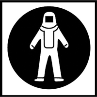 &eacute;tiquettes avec pictogramme Right to Know - Combinaison pleine protection, Vinyle, Feuille, 5/8" lo x 3/4" la Groupe Generik