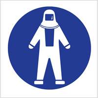 &eacute;tiquettes avec pictogramme Right to Know - Combinaison pleine protection, Vinyle, Feuille, 1-1/4" lo x 1-1/2" la Groupe Generik