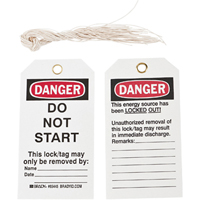 &eacute;tiquettes de verrouillage, Plastique, 3" la x 5-3/4" h, Anglais Groupe Generik