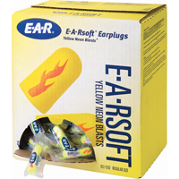 Bouchons d'oreilles &eacute;clat n&eacute;on jaune E-A-Rsoft, Vrac - Sac en poly Groupe Generik