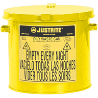 Oily Waste Cans, FM Approved/UL Listed, 2 US gal., Yellow Groupe Generik