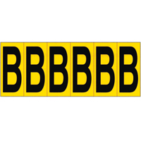 Individual Adhesive Letter Markers, B, 2-15/16" H, Black on Yellow Groupe Generik