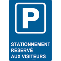 Reserved Parking Sign, 14" x 10", Aluminum, French with Pictogram Groupe Generik