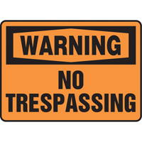 Enseigne  No Trespassing , 7" x 10", Vinyle, Anglais Groupe Generik