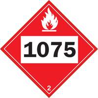 Plaque-&eacute;tiquette TMD 1075 pour gaz inflammable oxyg&egrave;ne liqu&eacute;fi&eacute;, Plastique Groupe Generik