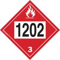 Plaque-&eacute;tiquette TMD 1202 pour liquide inflammable huile combustible, Plastique Groupe Generik